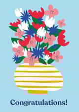 flowers vase Congratulations Card 18607 created by Jive Prints
