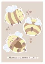 bee pun Card 42021 created by Fikaa Illustrations