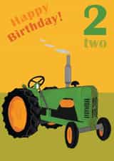 Age 2 happy birthday tractor card created by lovetractors