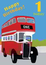 Age 1 Birthday Bus Card created by lovetractors