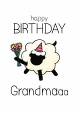 Flowers for Grandmaaa sheep birthday card created by Bev O'Connor || @oconnordesign