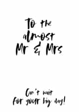 Delayed wedding card - the almost mr & mrs created by Audrey & Coco