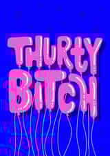 Thirty in balloons 30th birthday card created by SAUCY PUPS