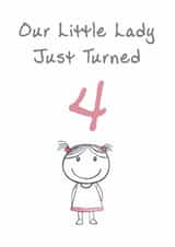 Cute Birthday Card - Little Lady - 4th created by @MisterDave