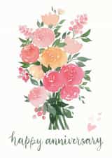 Classic Anniversary Card - Flower Bouquet - Happy Anniversary created by Teng Phei Yin