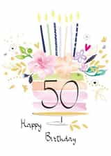 50th Milestone Birthday Cake Card  created by SABIVO Design by Sabina