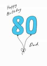 80 80th Birthday Card 7083 created by A Ray of Sunshine Cards