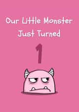 Cute 1st Birthday Card - Monster - For Her created by @MisterDave