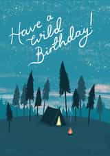 Wild Camping Birthday Card – Starry Sky & Tent Scene – For Him created by Stormy Knight