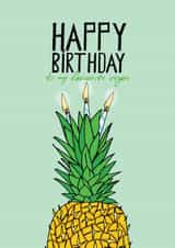 vegan pineapple Birthday Card 16720 created by Pearl Ivy