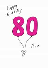 80 80th Birthday Card 7087 created by A Ray of Sunshine Cards
