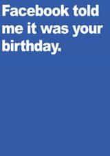 Facebook social media Birthday Card 19282 created by Matt Stone Design