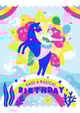 Happy Birthday Mermaid & Unicorn Rainbow Card created by Creative Joy