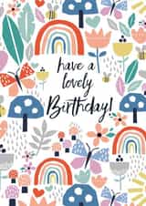 floral, nature and butterflies Birthday card created by Sarah Corcoran