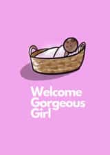 girl baby New Baby Card 18176 created by Boy Oh Boy Designs