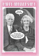 Rude Vintage Anniversary Card - Phone - Online Shopping - We Still Hold Hands created by Kelly Hunt Designs