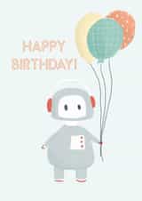 Children robot ballon's birthday card created by Tiny Steps
