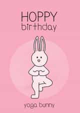 yoga bunny Birthday Card 17965 created by Bev O'Connor || @oconnordesign