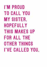 Funny Birthday Card For Sister - Cheeky Unique Card created by SixElevenCreations