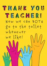 Thank You Teacher Toilet Card created by Embers and Ink