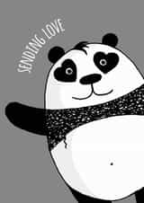 Cute Just Because Card For Friend - Sending Love Panda created by Baldy And The Fidget