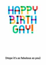 gay fabulous Birthday Card 19291 created by POP FIZZ