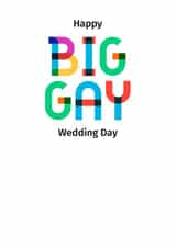 Happy big gay wedding day - Rainbow LGBT wedding card created by POP FIZZ