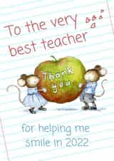 Thank you teacher Apple card created by Kate Garrett