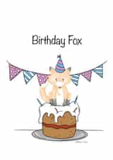 fox cute Birthday Card 17168 created by Illustrator Amanda