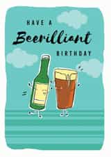 Funny Birthday Card - Beer - Pun - Have A Beerilliant Birthday created by Leebee Designs