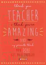 thank you teacher Thank You Card 17914 created by Jasperpie