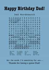 Dad Wordsearch Birthday Card created by Funnilyenough