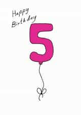 5 5th Birthday Card 7096 created by A Ray of Sunshine Cards