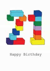 21 21st Birthday Card 7110 created by A Ray of Sunshine Cards