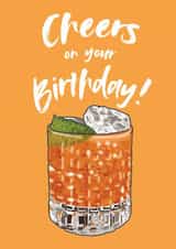 cheers cocktail Birthday Card 19511 created by Claire Huntley illustration