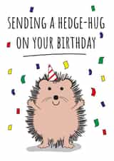 Cute Hedgehog Birthday Card - Sending A Hedgehug created by The Northern Bird