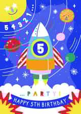 Happy 5th Birthday Rocket & Space Card created by Creative Joy
