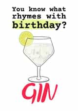 Funny gin birthday card created by suzcreate