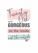 Gorgeous inside and out 21st birthday card created by Mad Philomena