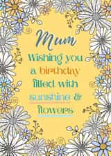 Sunshine and flowers mum birthday card created by Rebecca Handy