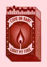 Cute Valentine’s Card for partner - matchbox - light my fire created by Elf Paper Co