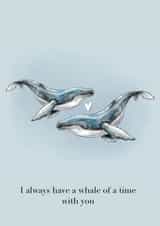Whale of a time whales Anniversary Card 17944 created by SVHIllustration