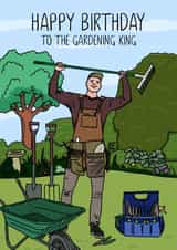 Fun Birthday Card - For Him - The Gardening King created by Evie Garnett Designs