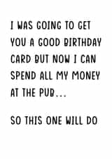 pub open Birthday Card 43791 created by Butlin Designs
