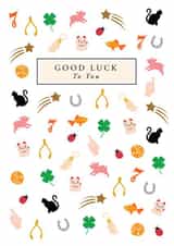 good luck symbols Good Luck Card 18011 created by LOVEDAY DESIGNS on Thortful