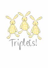 New baby triplets bunny card created by Leah Roberts