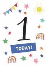 Rainbow 1st Birthday Card created by Sarah Catherine