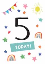 Rainbow 5th Birthday Card created by Sarah Catherine