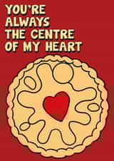 Cute Jammie Dodger Anniversary Card / Valentines Day Card - You're Always The Centre Of My Heart created by Designer By Lockdown
