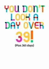 40 forty Birthday Card 19294 created by POP FIZZ